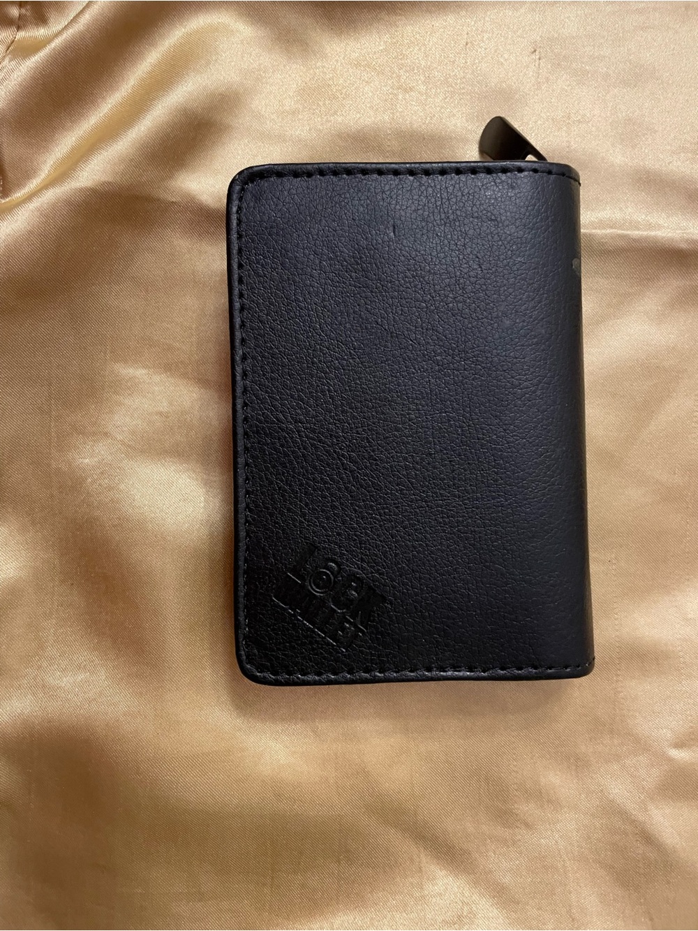 Leather Trifold Card Wallet - Black